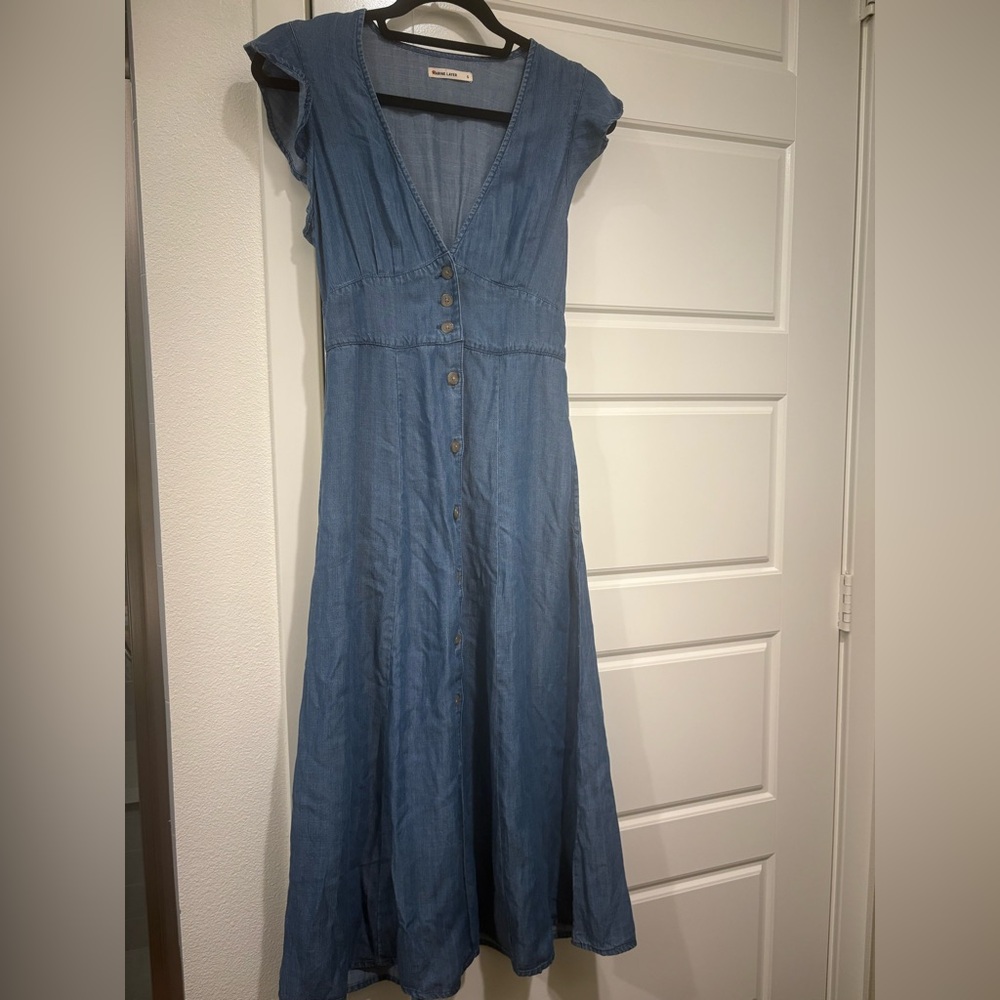 Marine Layer Midi Dress 100% Tencel Button Down Size Small